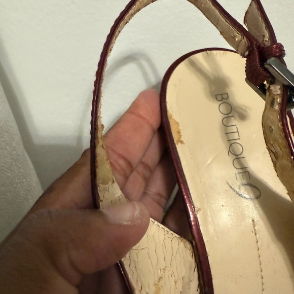 Boutique 9 Red Slingback Heels with Peep-Toe and Stiletto - Picture 6 of 8